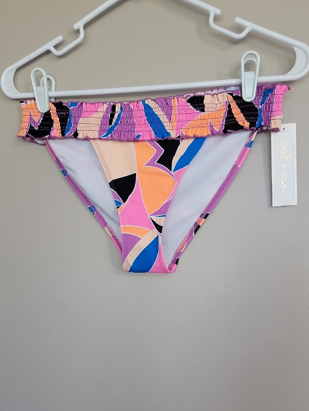 Salt + Cove Pink Black Orange Blue Bikini Bottoms Size M  NWT